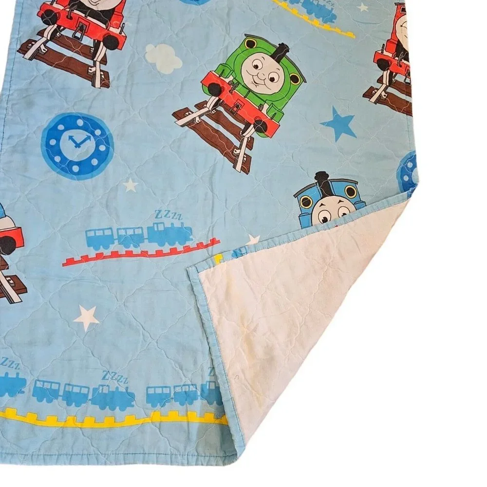 Thomas Train Engine Friends Blue Crib Toddler Comforter‎ Blanket Blue 2004 40x58